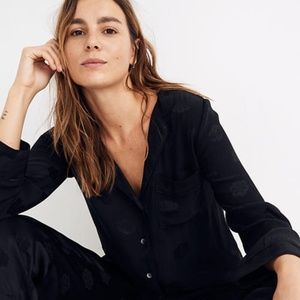 Floral Jacquard Pajama Shirt